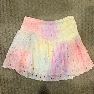 Loveshack Fancy Eyelet Colorful Mini Skirt